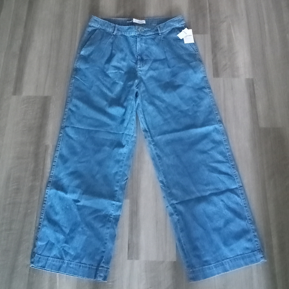 BRAND NEW NWT Wide Leg Blue Denim Jeans 14 Tall - Picture 3 of 14